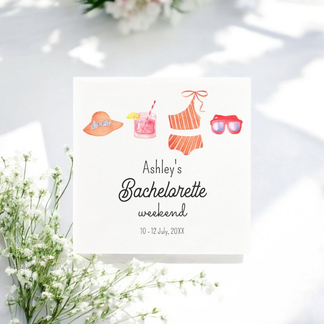 Bachelorette Beach Bikini Weekend Paper Napkin Serviette (Von Creator hochgeladen)