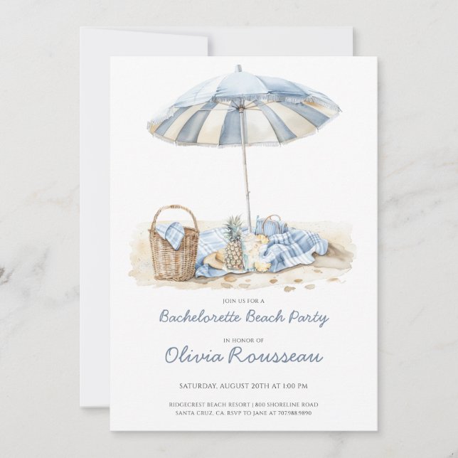 Bachelorette Beach Party Einladung (Vorderseite)