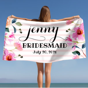 Bachelorette Beach Towel Personalisiert Bridesmaid Strandtuch