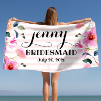 Bachelorette Beach Towel Personalisiert Bridesmaid Strandtuch
