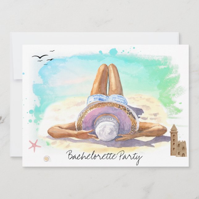 *~* Bachelorette Beach Weekend QR Party Einladung (Vorderseite)