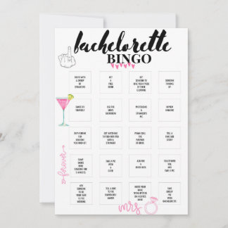 Bachelorette Bingo Hen Party Einladung