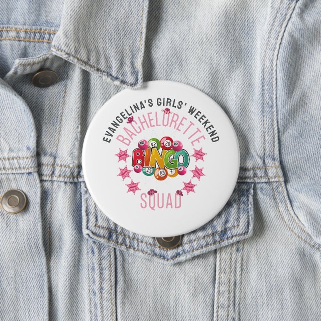BACHELORETTE BINGO SQUAD Custom Western Coquette Button (Beispiel)