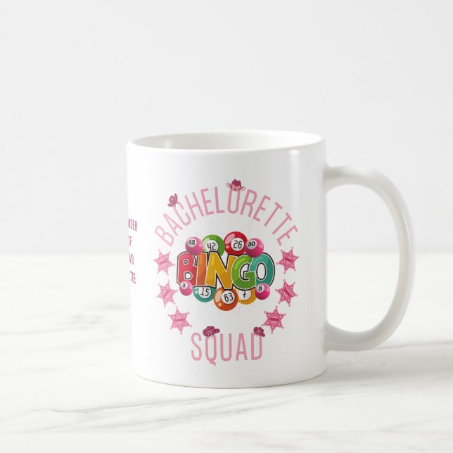 BACHELORETTE BINGO SQUAD Custom Western Coquette Kaffeetasse (Rechts)