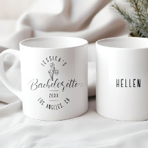 Bachelorette Birth März Blume Chic Black Script