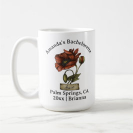 Bachelorette Birth Month Blume August Poppy Kaffeetasse