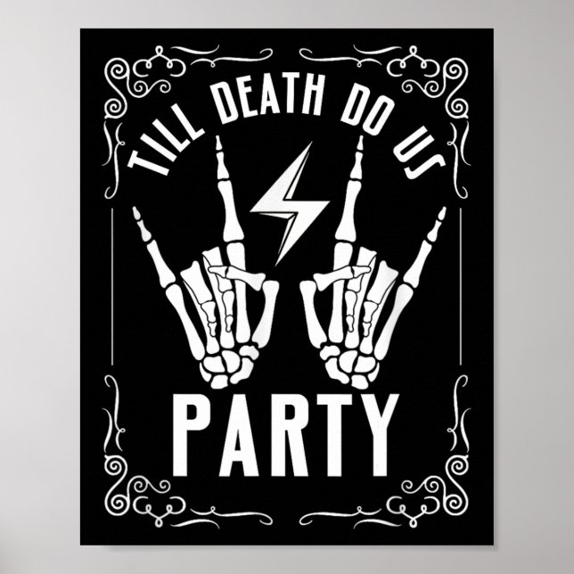 Bachelorette bis zum Tod tun uns Party Skeletthand Poster (Vorne)