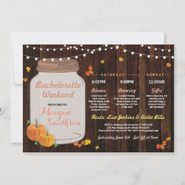 Bachelorette Brautparty Itinerary Pumpkin Jar Einladung