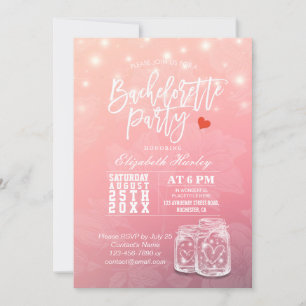 Bachelorette Brautparty Mason Jar String Lights Dankeskarte