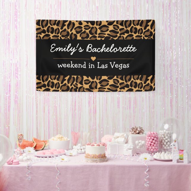 Bachelorette Bride Boujee Trendy Leopard Print Banner (Party)