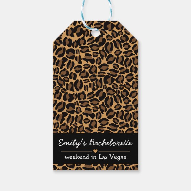 Bachelorette Bride Boujee Trendy Leopard Print Geschenkanhänger (Vorderseite)