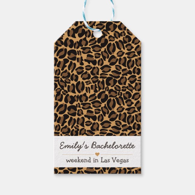 Bachelorette Bride Boujee Trendy Leopard Print Geschenkanhänger (Vorderseite)