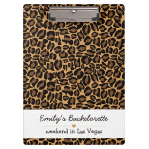 Bachelorette Bride Boujee Trendy Leopard Print Klemmbrett