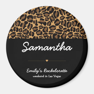 Bachelorette Bride Boujee Trendy Leopard Print Magnet