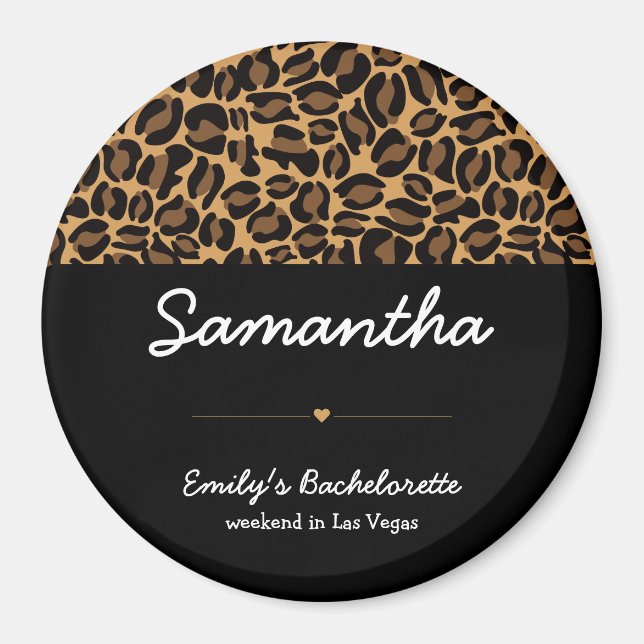 Bachelorette Bride Boujee Trendy Leopard Print Magnet (Vorne)