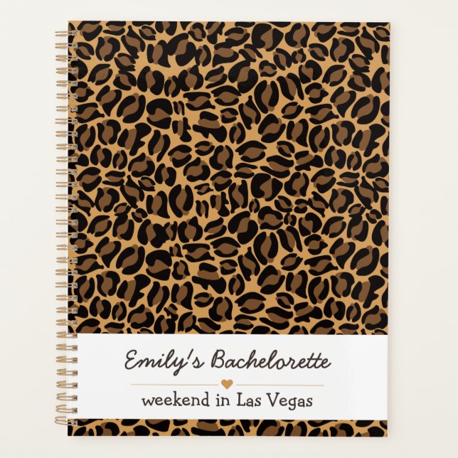 Bachelorette Bride Boujee Trendy Leopard Print Planer (Vorderseite)
