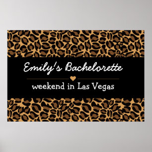 Bachelorette Bride Boujee Trendy Leopard Print Poster