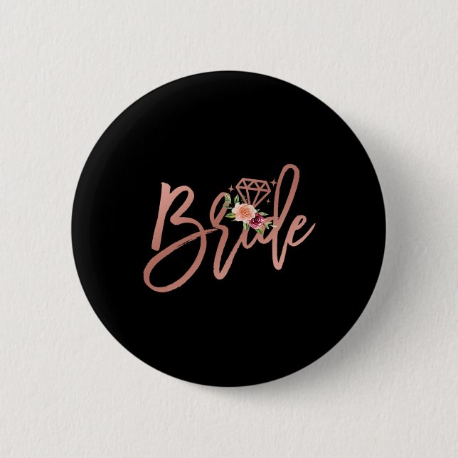 Bachelorette Bride Bridal Polterabend Gift Flor Button (Vorderseite)