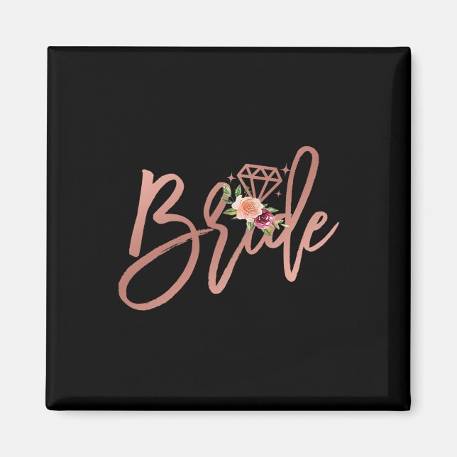 Bachelorette Bride Bridal Polterabend Gift Flor Magnet (Vorne)