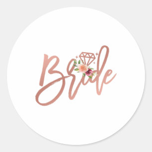 Bachelorette Bride Bridal Polterabend Gift Flor Runder Aufkleber