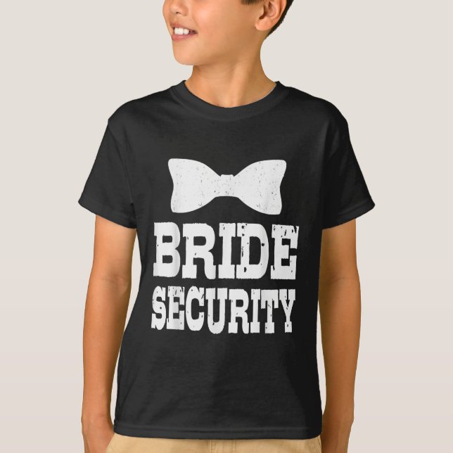 Bachelorette Bride Security Funny Kids Wedding Par T-Shirt (Vorderseite)