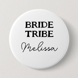 Bachelorette Bride Stamm Schwarzweiß Button