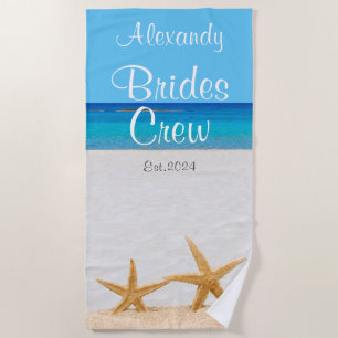 Bachelorette Bride Starfish in Sand Wedding Strandtuch
