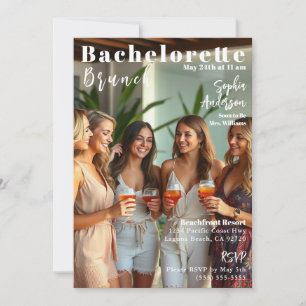 Bachelorette Brunch Magazine Cover Einladung