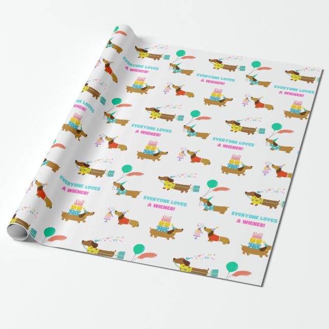 Bachelorette Dackel und Dackel Themenfeld Party Geschenkpapier (Ungerollt)