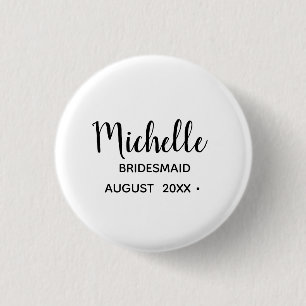 Bachelorette Einfache Stilschrift Bridesmaid Button