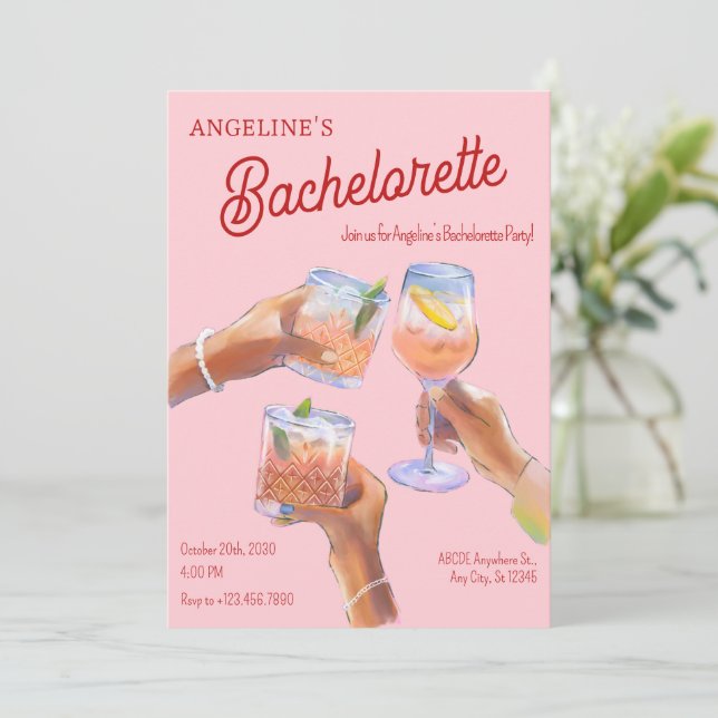 Bachelorette Einladung (Stehend Vorderseite)