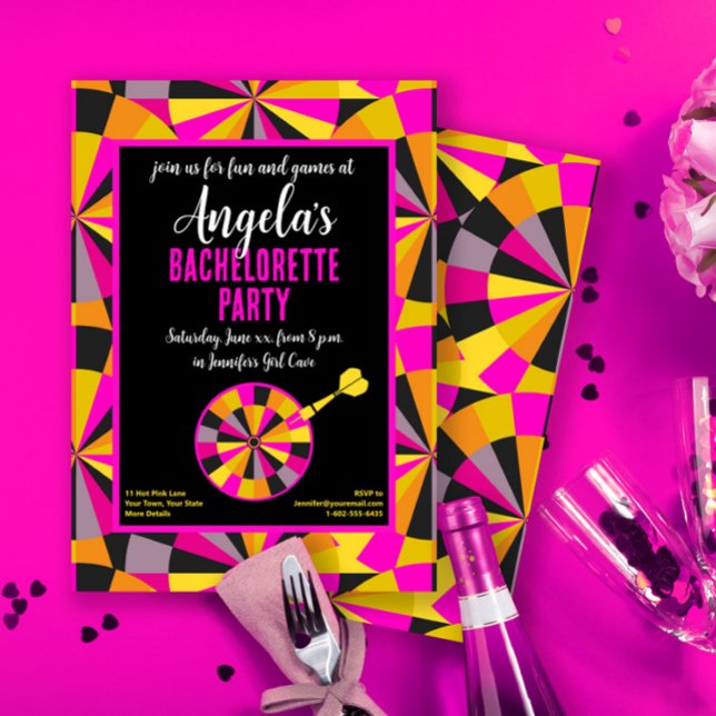 Bachelorette Game Room Girl's Theme Party Einladung (Von Creator hochgeladen)