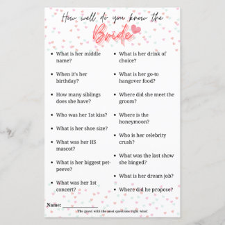 Bachelorette Game "Wie gut kennen Sie die Braut?"