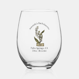 Bachelorette Geburtsmonat Blume Maiglöckchen Weinglas Ohne Stiel