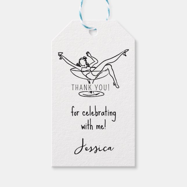 Bachelorette Girl Gour Tag Geschenkanhänger (Vorderseite)