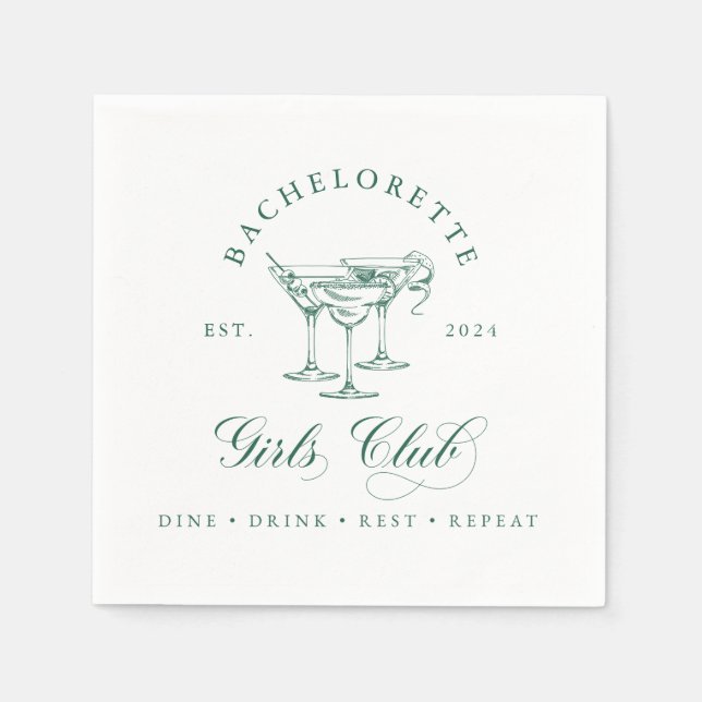 Bachelorette Girl's Club Serviette (Vorderseite)
