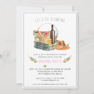Bachelorette Glamping Camping Wochenende Einladung