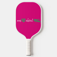 Bachelorette Hashtag Pickleball Paddle Pink Green