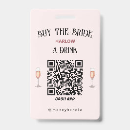Bachelorette kauft die Braut ein Getränk QR-Code Ausweis