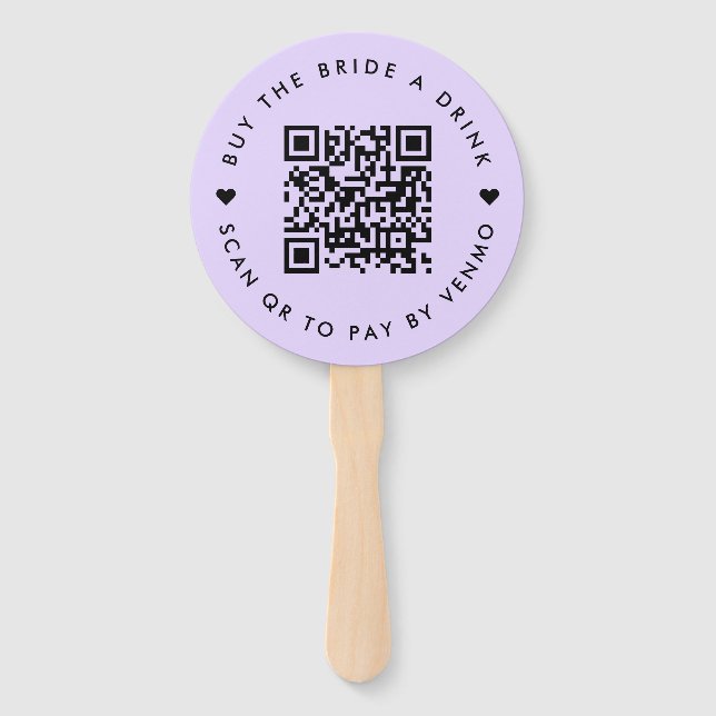 Bachelorette kauft die Braut einen Lila QR-Code Fächer (Vorderseite)