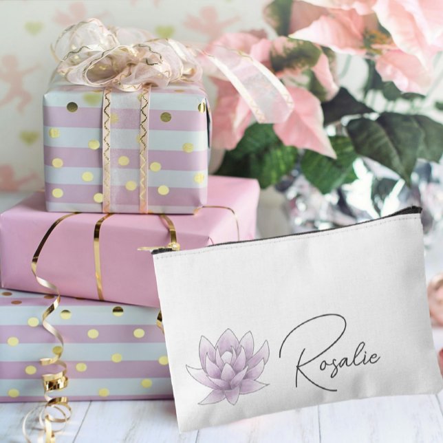 Bachelorette Keepake Pink Lotus Personalisierter N Zubehörtasche (Von Creator hochgeladen)