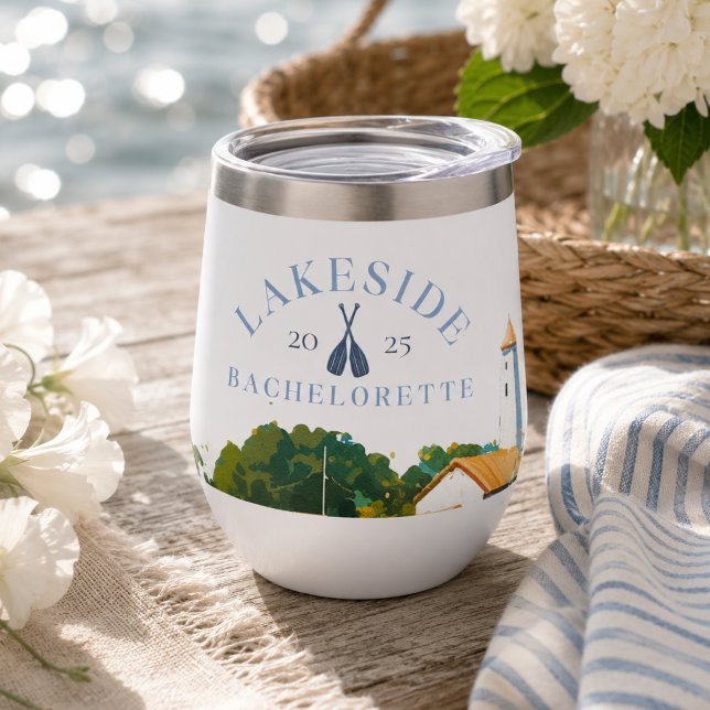 Bachelorette-Klassik (Classic Lake Bachelorette Girls Weekend Thermal Wine Tumbler)