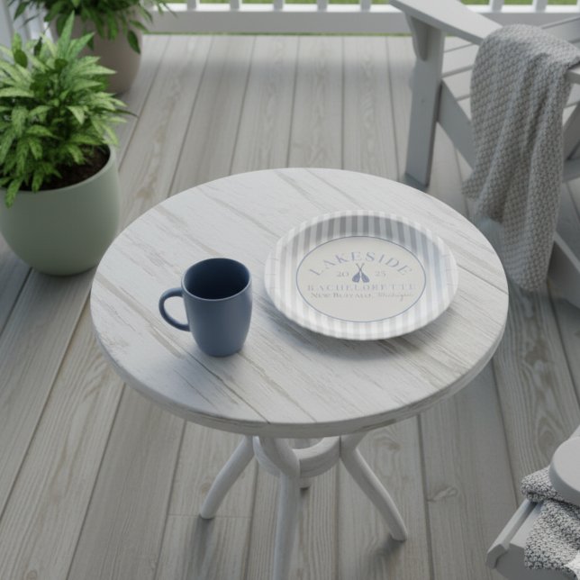 Bachelorette-Klassik Pappteller (Kick back at the lake with this coastal Classic Lake Bachelorette Girls Weekend Paper Plates!)