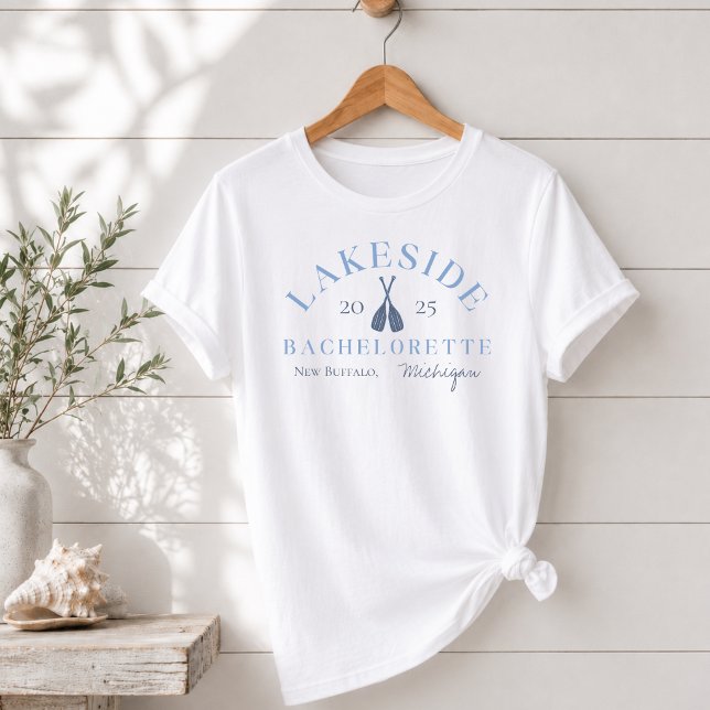 Bachelorette-Klassik T-Shirt (Coastal Lake Bachelorette Bridesmaid T-Shirt)