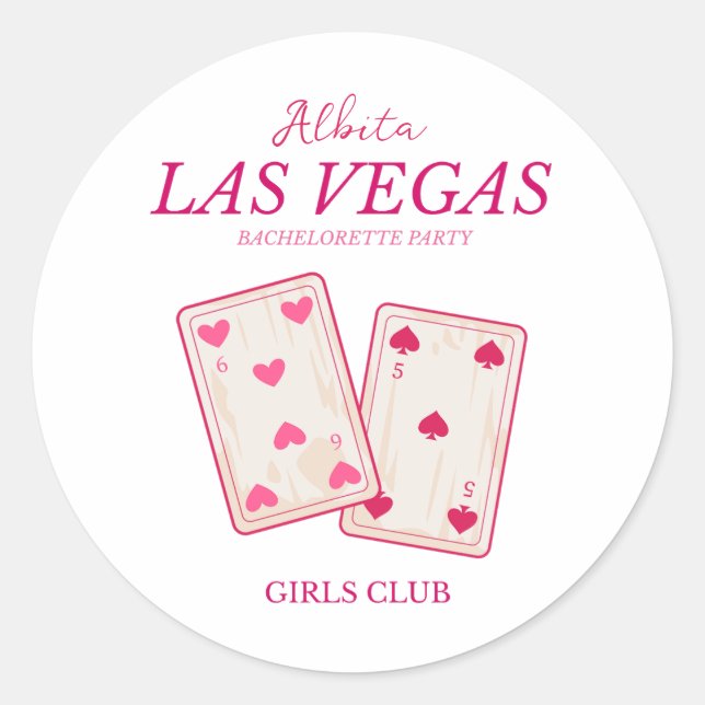 Bachelorette-Klassiker Las Vegas Runder Aufkleber (Vorderseite)