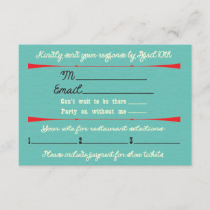 Bachelorette Las Vegas Wochenenden-Flucht RSVPs RSVP Karte