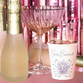 Bachelorette Leaf und Pink Lotus Pappbecher