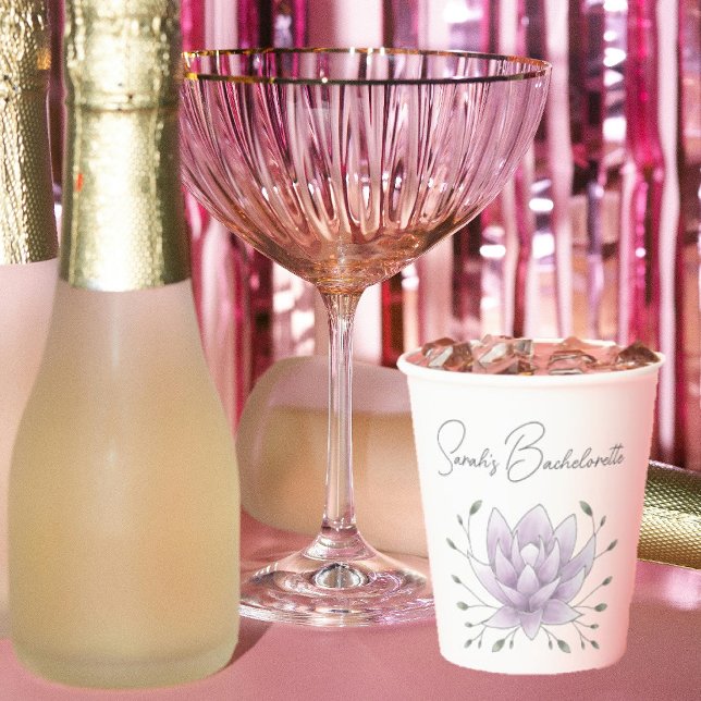 Bachelorette Leaf und Pink Lotus Pappbecher (Von Creator hochgeladen)