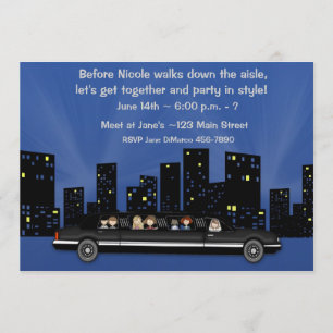 Bachelorette Limousinen-Party Einladung
