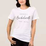 Bachelorette | Minimalistisches Skript Moderne Bri<br><div class="desc">Dieses Junggeselinnen-Abschied ist mit einer handgeschriebenen Schriftzeichen-Typografie ausgestattet. Sie können ganz einfach den Namen,  das Jahr,  den Namen der Braut,  den Namen der Brigadefrau oder Ihre eigene persönliche Nachricht personalisieren! Das elegante Accessoire für ein Junggeselinnen-Abschied- oder Bachelorettenwochenende!</div>